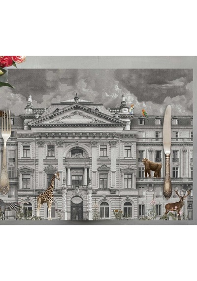 Zoo Design Kumaş Amerikan Servis 4'lü Set 35x50cm Keten Kumaş Ulusl. Yıkama Ve Solmama Sertifikası Çok Renkli