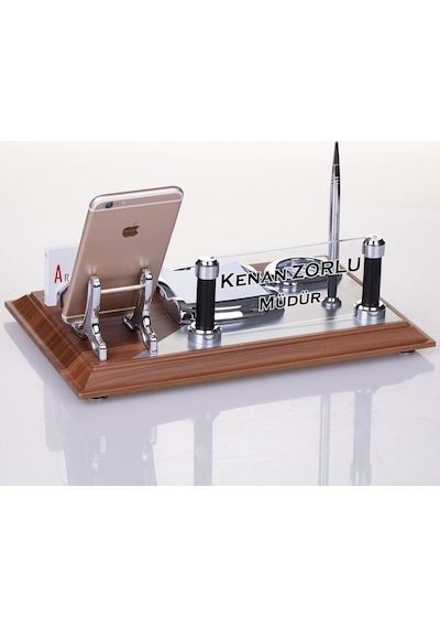 Wood Art Masaüstü İsimlik Seti Ahşap Ofis Masa İsimliği