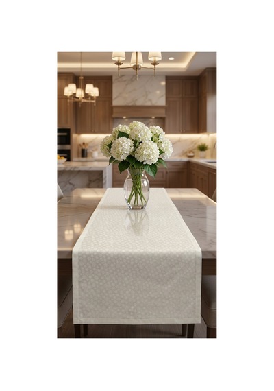 %100 Pamuk Özel Desenli Dikdörtgen Runner 40x130 Beyaz - 900645971 Beyaz