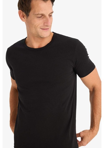 DeFacto Slim Fit Dar Kesim Bisiklet Yaka Kısa Kollu Üst L4885AZ25SPBK27