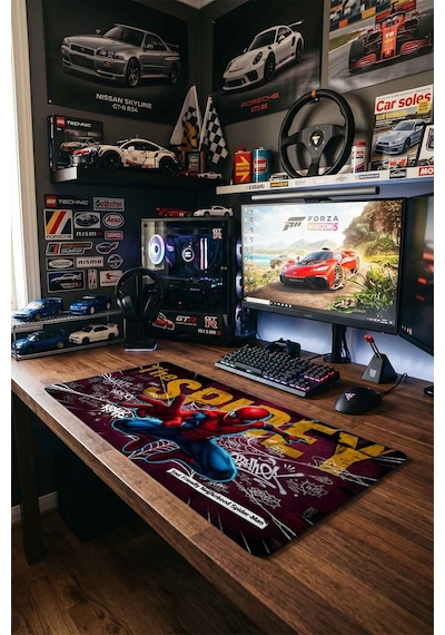 Spidey 40x90 Cm Oyuncu Mousepad Kaymaz Taban Büyük Boy Mousepad Beyaz
