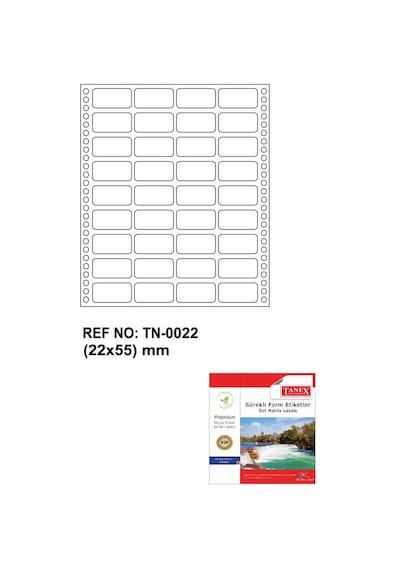 Tanex Tn-0022 Sürekli Form Etiketi 22X55MM
