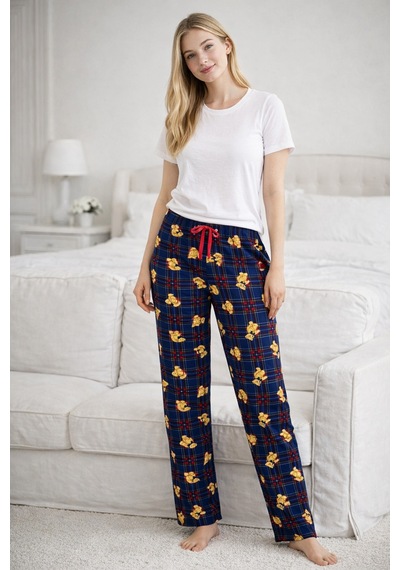 Remsa Kadın Viskon Kumaş Penye Tek Pijama Alt 14 Lacivert