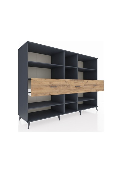 Kronos Dolap 9 Raflı 3 Çekmeceli 220x59x163 Antrasit-antrasit/ça Antrasit-antrasit/çam Kronos Dolap 9 Raflı 3 Çekmeceli 220x59x163 Antrasit-antrasit/ça Antrasit-antrasit/çam