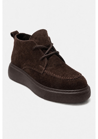 Luvishoes Luvi Shoes Lılya Kahverengi Süet Hakiki Deri Kadın Chukka Bot Süet Kahve