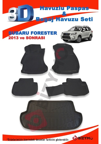 Subaru Forester Suv 2013 Ve Sonrası Paspas Ve Bagaj Havuzu Seti Siyah