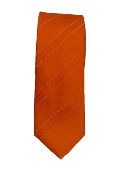 Brianze 5 Cm Turuncu Çizgili Slim Kravat