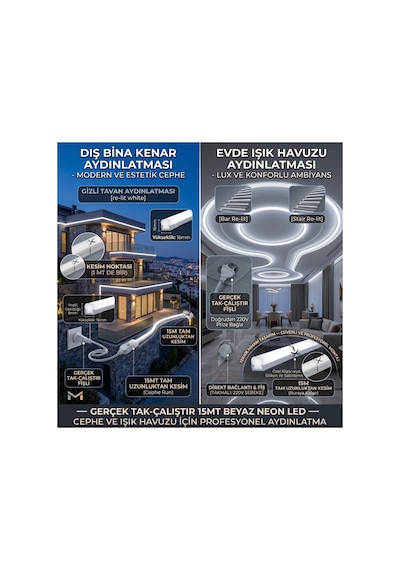 15 Metre Beyaz-6500k 220v Neon Led Şerit ,tak Çalıştır Set, Fişli Esnek Şerit Led, ,turuncu Led,mutfak,tezgah Ledi, Neon Led Şerit Işık ,ambiyans Işık Havuzu, Balkon, Teras Ve Ev İçin Dekoratif Led Beyaz-6500k 15 Metre Beyaz-6500k 220v Neon Led Şerit ,tak Çalıştır Set, Fişli Esnek Şerit Led, ,turuncu Led,mutfak,tezgah Ledi, Neon Led Şerit Işık ,ambiyans Işık Havuzu, Balkon, Teras Ve Ev İçin Dekoratif Led Beyaz-6500k