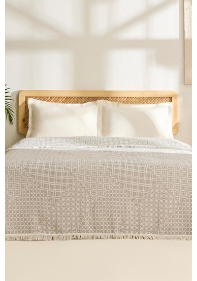 Kaşmir Home Favlo Çift Kişilik Jakar Muslin Pike Gri Gri
