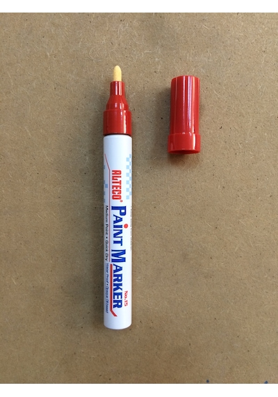 Alteco Bilyali Kalici Marker Kalem Metal Seramik Cam Kırmızı Renk