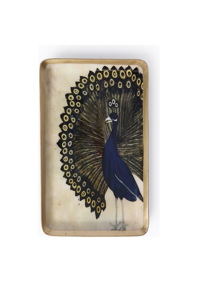 Yargıcı Deve Kuşu Desenli Alüminyum Dikdörtgen Tepsi 15x10x1 Cm 26knhs1021c St