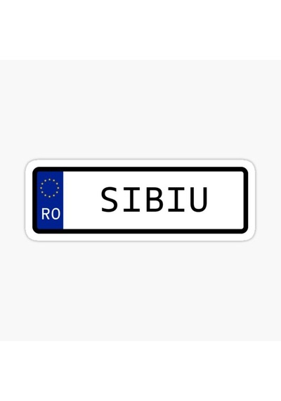 Sibiu Romania Number Plate Sticker 18cm Araba Etiket