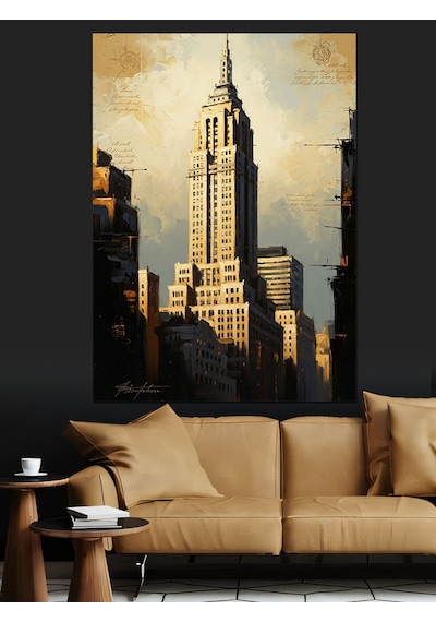 Ahşap Tablo New York Empire State Binası