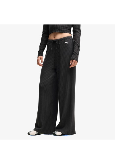 Puma Essential Ribbed Kadın Siyah Eşofman Altı 636667 Çok Renkli