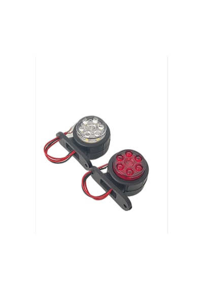 Ahmet Otomotiv Mercekli Mini Takoz 12 Ledli Kırmızı-beyaz 12v-24v