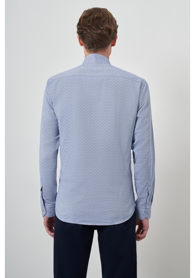 Morven Erkek Mavi Slim Fit Dik Yaka Gömlek 25mc004046300 Mavi