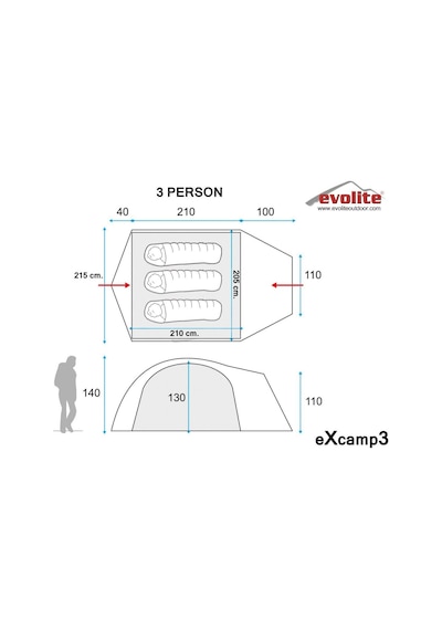 Evolite Excamp 3 Pro Çadır Gri