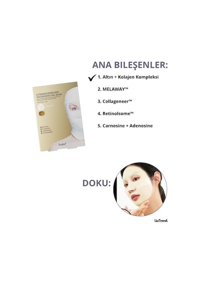 Sudee Luxegold Enriched Nourishing Gel Mask 1 Adet Kolajen Ve Altın İçeren Jel Maske