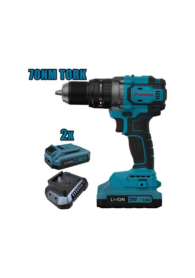 Catpower 4212 Akülü Darbeli Vidalama Li-ion 13 MM + 2.0 AH Akü 2 Adet + Hızlı Şarj Cihazı Akü Ve Şarj Aleti Hariç