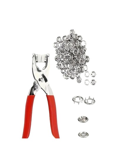 200 Adet Paslanmaz Çelik Çıt Çıt Ve Pense Seti Metal Çıt Çıt Makinesi, Kumaş Çıtçıt Düğme Set Standart