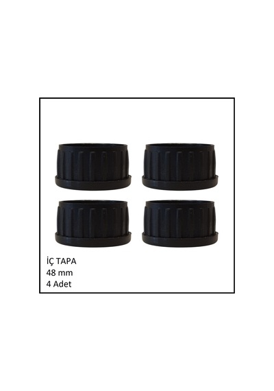 Plastik İç Tapa, Yuvarlak, 48 Mm 4 Adet Siyah