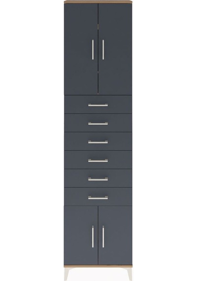 Arges Dolap 3 Raflı 6 Çekmeceli 4 Kapaklı 60x30x243 Çam-antrasit Çam Arges Dolap 3 Raflı 6 Çekmeceli 4 Kapaklı 60x30x243 Çam-antrasit Çam