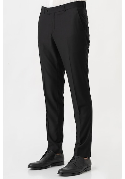 White Stone Caserta P1001 Slim Fit Düz Kumaş Pantolon Siyah-siyah Siyah