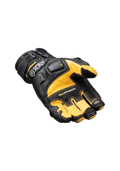 Knox Handroid Pod Mk5 Kısa Korumalı Deri Motosiklet Eldiveni Siyah Kahve