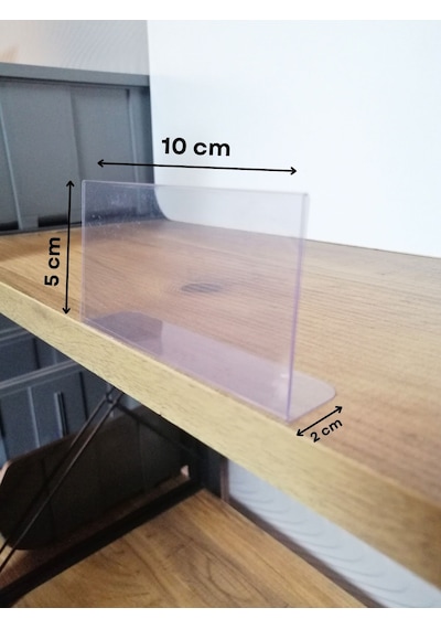 10 Adet Pvc Etiketlik 10 x 5 CM Raf Önü Siperli Ürün İsimlik Fiyatlık