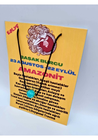 Sertifikalı Başak Burcu Amazonit Taşı Doğal Taş Kolye Çok REnkli