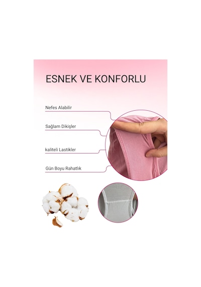 Alya Underwear Kadın Pamuklu Hipster - Slip Külot 5 Farklı Renk 1 Pakette Çor Renkli