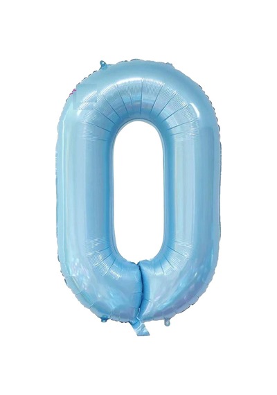 0 Rakam Bebe Mavisi Folyo Balon 32 İnç 76-82 Cm Açık Mavi