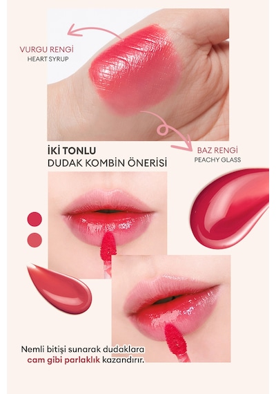 Uzun Süre Kalıcı Nemli Bitiş Sunan Parlak Tint Dare Tint Dewy Drop Rosy Drop 0