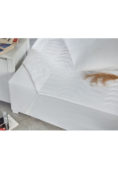 Komfort Home Çift Kişilik Yatak Koruyucu Ped 150X200 Cm (Dtx) Beyaz