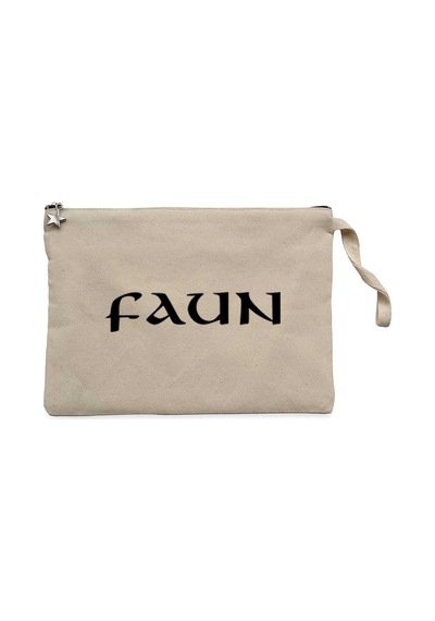 Faun Logo Krem Clutch Astarlı Cüzdan / El Çantası