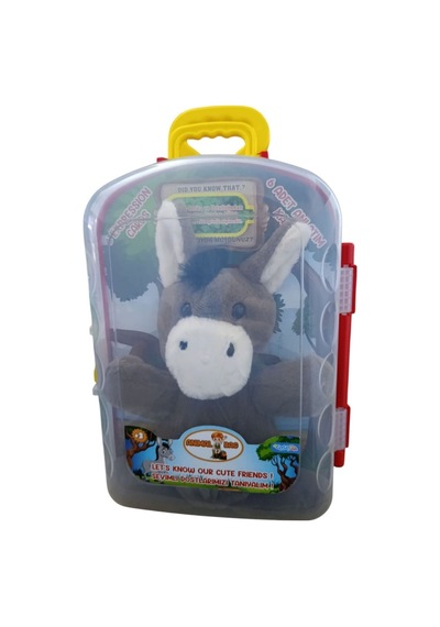 Asya Oyuncak Tekli Bavul Peluş Eşek Cese-10040 Çok Renkli