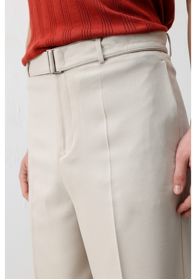 Antioch Relaxed Fit Kemerli Erkek Pantolon Bej
