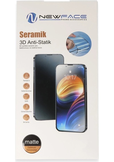 Mey İthalat Apple, Uyumlu iPhone 16 3d Antistatik Mat Seramik Nano Ekran Koruyucu