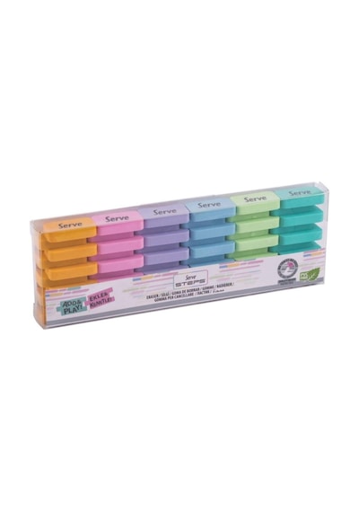 SERVE STEPS SİLGİ PASTEL 6LI PET