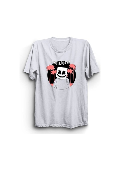 Hellogang Baskılı Unisex %100 Pamuk Beyaz T-shirt Beyaz