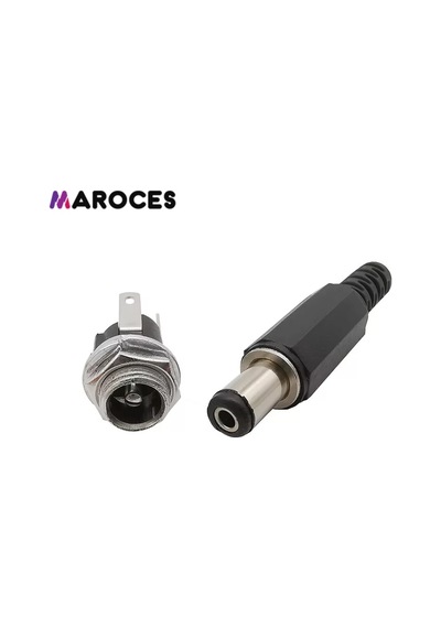 1 Takım Dc Şase 2,1Mm Metal Üstten Somunlu Ve Dc Jak Fiş 100 Takım