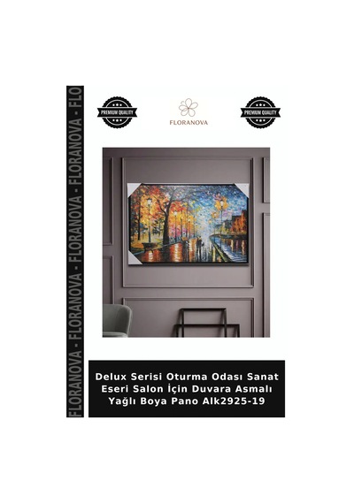Delux Serisi Oturma Odası Sanat Eseri Salon İçin Duvara Asmalı Yağlı Boya Pano Alk2925-19