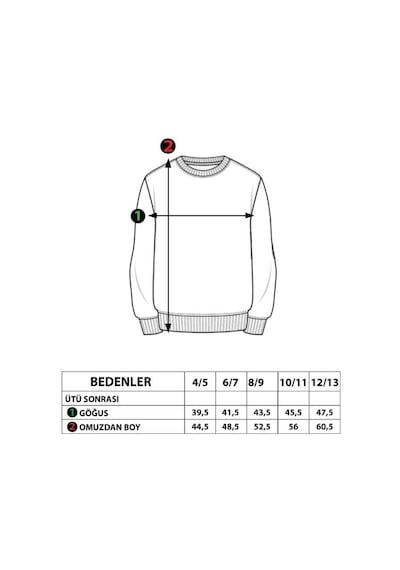 Toontoy Kız Çocuk Komple Gülen İfade Baskılı Sweatshirt Siyah