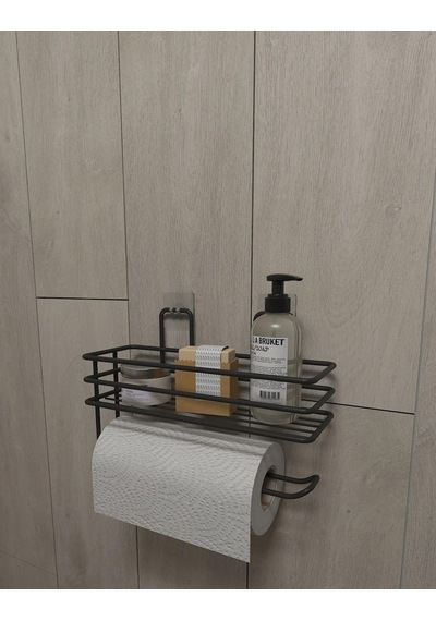 Alper Banyo Yapışkanlı Siyah Raflı Solo Havlu Askısı, Delmeden Montaj Banyo Ve Mutfak Duvar Tipi Havluluk Organizer Sku: Smgstka4870b5f06 Açık