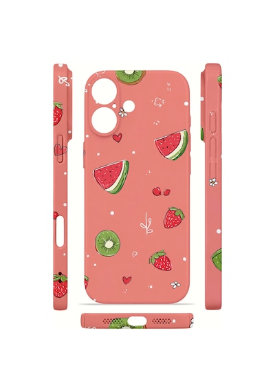 Apple iPhone Uyumlu 17 Vorian İnce Kamera Korumalı Mika Kılıf Summer Fruit Crush Summer Fruit Crush Mika