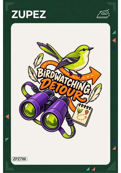 Zpz786 Birdwatching Detour Ütüyle Uygulanabilir Transfer Baskı - 911529716