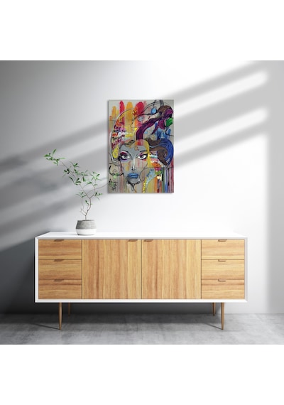 Cakasepetim Kadın Yüzü Grafiti Ahşap Mdf Tablo