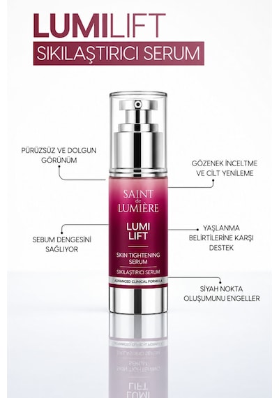 Saint De Lumiere Lumılıft Gözenek Siyah Nokta Ve Yaşlanma Karşıtı Dolgunlaştırıcı Serum 30 ML