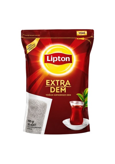 Lipton Extra Dem Siyah Çay 700 Gr 35'li Demlik Poşet Çay Yoğun Kıpkırmızı Dem Kilitli Paket