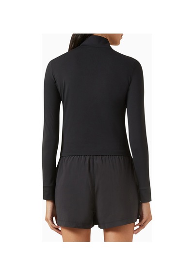 Vuori Studio Half-zip Crop Top, Stretch Knit Spor Ve Şık Üst Siyah